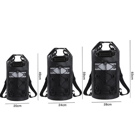 Roll-Top Backpack Dry Bag with Handle for Fishing Boating and Camping Black - L