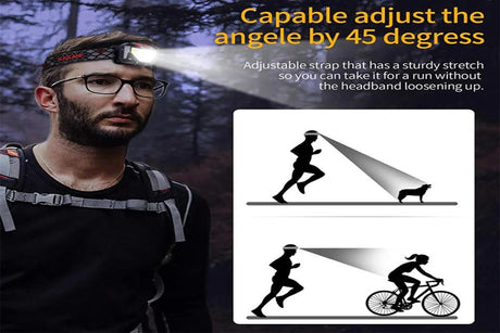 Rechargeable Motion Sensor LED Headlamp Head Torch Headlight