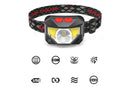 Rechargeable Motion Sensor LED Headlamp Head Torch Headlight