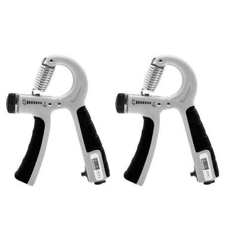 2PCS Adjustable Hand Grip Strengthener with Built-In Counter for Finger and Forearm Training Green