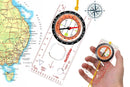 Professional Compass with Map Scale Multifunctional Baseplate