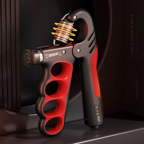 Adjustable electronic counting hand gripper hand strength training hand gripper 5-100KG adjustable gray red [mechanical counter]