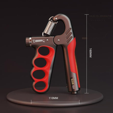Adjustable electronic counting hand gripper hand strength training hand gripper 5-100KG adjustable gray red [mechanical counter]