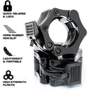 Barbell Clamps Black 2 Inch Quick Release Weight Bar Collars 1 Pair