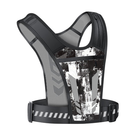 Reflective Running Vest One Size Mesh Lightweight Adjustable Breathable with Phone Pocket 1pc