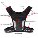 Reflective Running Vest One Size Mesh Lightweight Adjustable Breathable with Phone Pocket 1pc