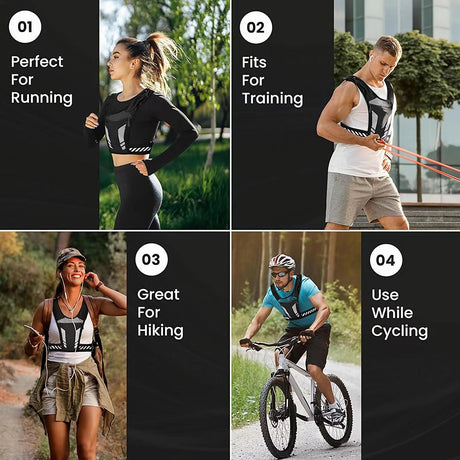Reflective Running Vest One Size Mesh Lightweight Adjustable Breathable with Phone Pocket 1pc