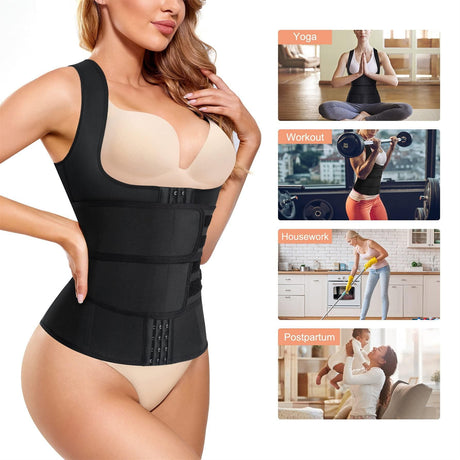 Waist Trainer Vest For Women Corset Trimmer Belt Slimming Body Shaper Tummy Control Cincher - M