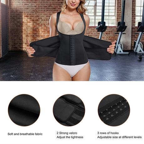 Waist Trainer Vest For Women Corset Trimmer Belt Slimming Body Shaper Tummy Control Cincher - M