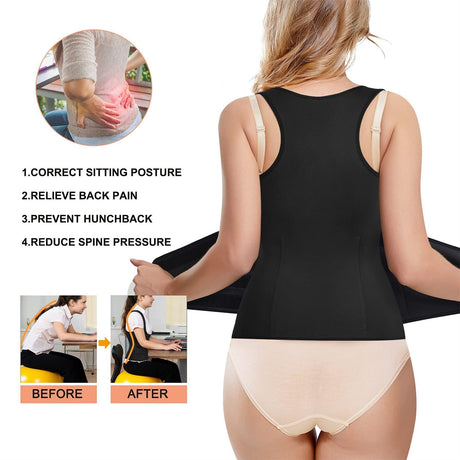 Waist Trainer Vest For Women Corset Trimmer Belt Slimming Body Shaper Tummy Control Cincher - 2XL