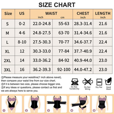 Waist Trainer Vest For Women Corset Trimmer Belt Slimming Body Shaper Tummy Control Cincher - 3XL
