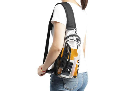 Clear Sling Bag PVC Crossbody Bag for Stadium Events Concerts and Hiking