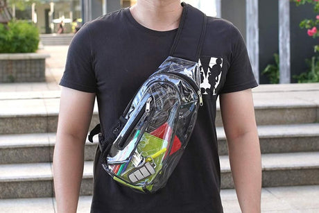 Clear Sling Bag PVC Crossbody Bag for Stadium Events Concerts and Hiking