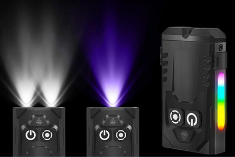 Aluminum Alloy Portable Mini Flashlight with 365nm UV Light and RGB Side Lamp
