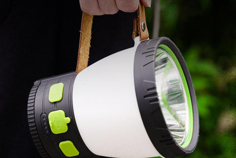 Solar Camping Lantern Rechargeable Outdoor LED Light with RGB Mood Lighting