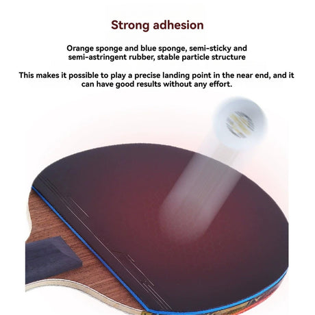 Table Tennis Racket Set 6-Star Carbon with 2 Paddles and Covers