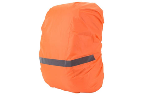 High-Visibility Backpack Rain Cover with Reflective Strip Water-Resistant Outdoor Night Travel Bag Cover -Orange / M