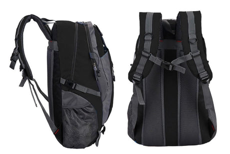 Water-resistant Hiking Backpack Travel Camping Nylon Outdoor Bag for Men and Women -Black