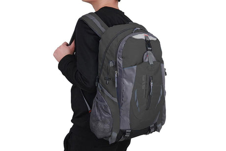 Water-resistant Hiking Backpack Travel Camping Nylon Outdoor Bag for Men and Women -Black