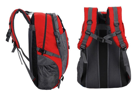 Water-resistant Hiking Backpack Travel Camping Nylon Outdoor Bag for Men and Women -Red