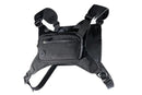 Water Resistant Running Vest Chest Pack Phone Holder for Running Lightweight Training Pack with Reflective Detail - Black