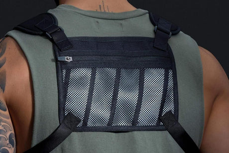 Water Resistant Running Vest Chest Pack Phone Holder for Running Lightweight Training Pack with Reflective Detail - Green