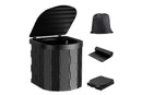 Portable Camping Toilet Folding Toilet for Adults with Lid -Black