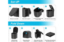 Portable Camping Toilet Folding Toilet for Adults with Lid -Black