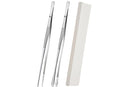 2 Pack 30cm BBQ Tongs Stainless Steel Round and Straight Head for Grilling Cooking - Silver