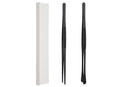 2 Pack 30cm BBQ Tongs Stainless Steel Round and Straight Head for Grilling Cooking - Black