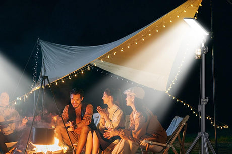 Portable LED Camping Lantern with Adjustable Height Tripod for Outdoor