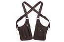 Outdoor Double Shoulder Armpit Bag with Multiple Pockets - Brown