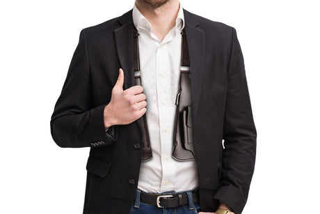 Outdoor Double Shoulder Armpit Bag with Multiple Pockets - Brown