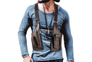 Outdoor Double Shoulder Armpit Bag with Multiple Pockets - Brown