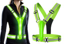LED Reflective Vest Running Gear USB Rechargeable LED Light Up Vest High Visibility with Adjustable Waist and Shoulde for Night Walking Cycling, High Visibility Running Vest with Reflective Strips -Blue