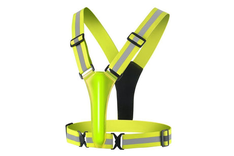 LED Reflective Vest Running Gear USB Rechargeable LED Light Up Vest High Visibility with Adjustable Waist and Shoulde for Night Walking Cycling, High Visibility Running Vest with Reflective Strips -Yellow