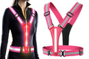 LED Reflective Vest Running Gear USB Rechargeable LED Light Up Vest High Visibility with Adjustable Waist and Shoulde for Night Walking Cycling, High Visibility Running Vest with Reflective Strips -Yellow