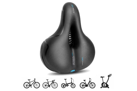 Air Cushion Shock Absorbing Mountain Bike Saddle Seat - Blue