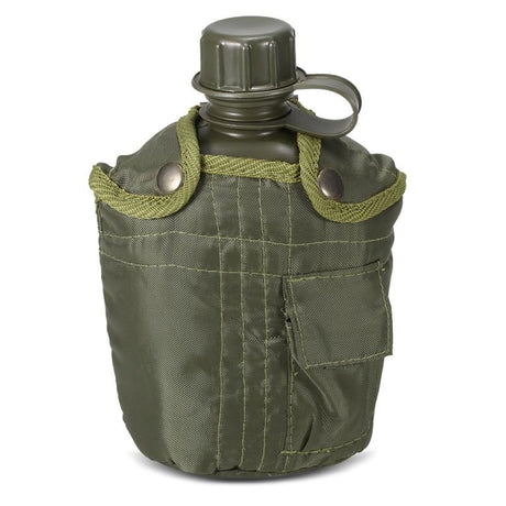 1L Outdoor Canteen Bottle, Camping Hiking Backpacking Water Bottle Kettle with Cover(green)