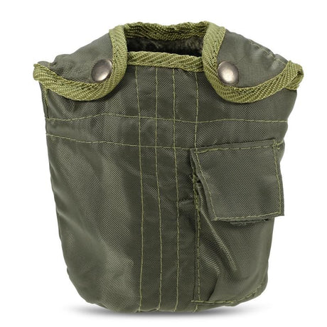 1L Outdoor Canteen Bottle, Camping Hiking Backpacking Water Bottle Kettle with Cover(green)