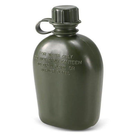 1L Outdoor Canteen Bottle, Camping Hiking Backpacking Water Bottle Kettle with Cover(green)