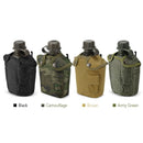 1L Outdoor Canteen Bottle, Camping Hiking Backpacking Water Bottle Kettle with Cover(green)