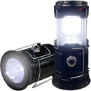 2 Pack Foldable Camping Lights, Solar USB Rechargeable Waterproof Portable Emergency Lights Black