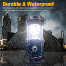 2 Pack Foldable Camping Lights, Solar USB Rechargeable Waterproof Portable Emergency Lights Black