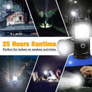 2 Pack Foldable Camping Lights, Solar USB Rechargeable Waterproof Portable Emergency Lights Black