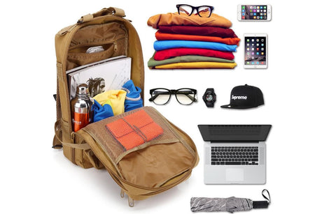30L Military Backpack Tactical Hiking Camping Bag Rucksack for Outdoor Trek Travel -Khaki