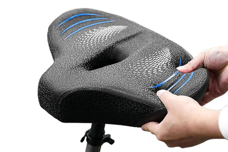 Noseless Bike Seat Cushion for Men & Women Comfortable Saddle for Peloton Bikes Exercise Bikes Electric Bikes Cruiser Bikes - Balck&Blue