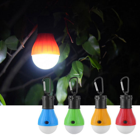 4pcs Portable LED Camping Tent Light Clip Hook Battery Powered Emergency Lamp for Hiking Fishing