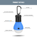4pcs Portable LED Camping Tent Light Clip Hook Battery Powered Emergency Lamp for Hiking Fishing