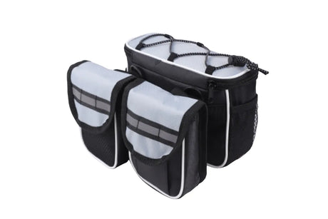 Detachable Bicycle Front Frame Tube Crossbody Storage Bag Gray